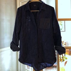Madewell, Blue, Light-weight Flannel Shirt
